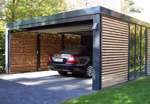 Moderne houten carport