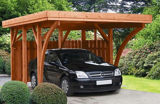 vrijstaande houten carport