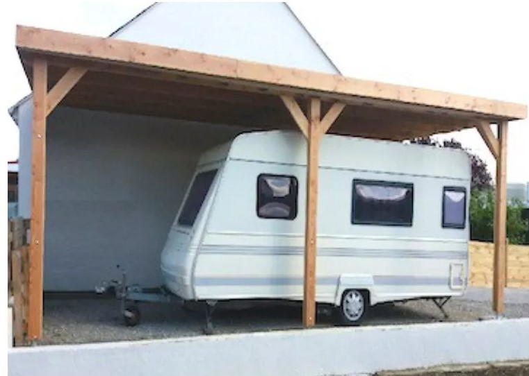 douglas houten caravan carport stalen dakbedekking