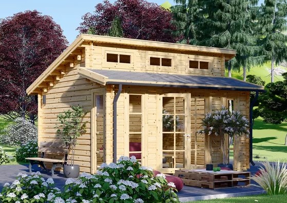 Groot houten tuinhuis ALABAMA (44 mm), 4,5x4,5 m, 20 m²