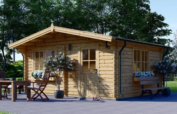 Groot houten tuinhuis DREUX (44 mm), 5x4 m, 20 m²