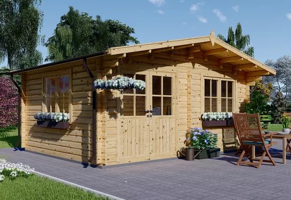 Groot houten tuinhuis LILLE (34 mm), 4x5 m, 20 m²