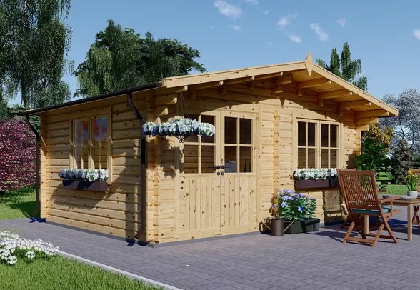 Groot houten tuinhuis LILLE (34 mm), 5x4 m, 20 m²