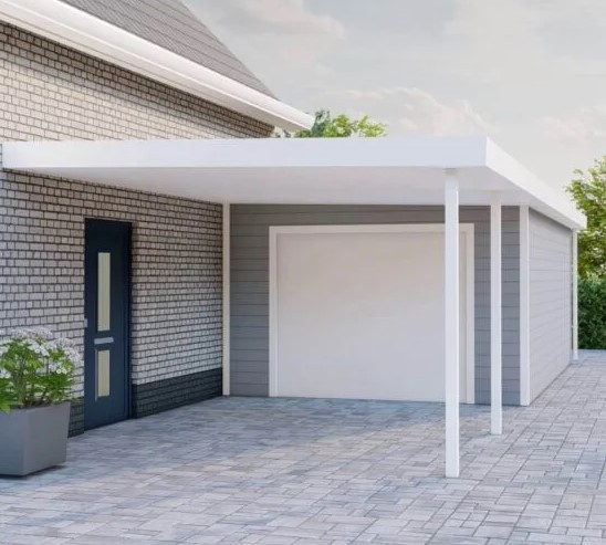 Kunststof Carport met Plat Dak