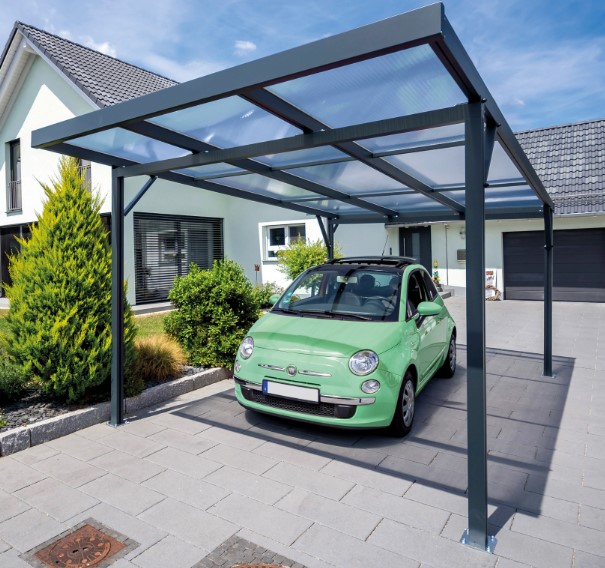 Vrijstaande Aluminium Carport doorzichtig dak