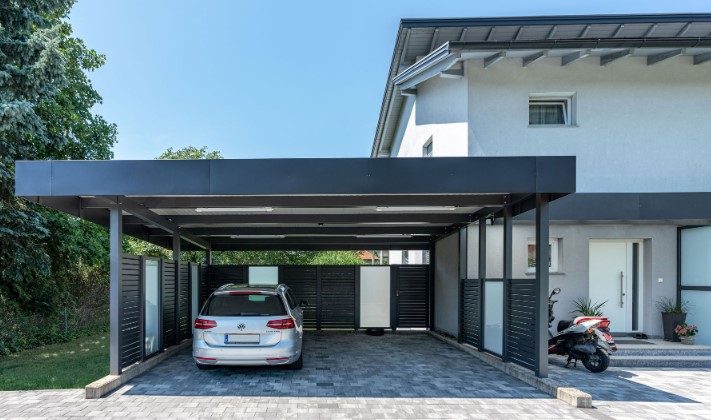 aluminium carport met plat dak