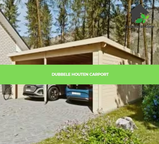 Een carport die groot genoeg is om twee auto's te parkeren, vaak breder en steviger dan standaard carports.