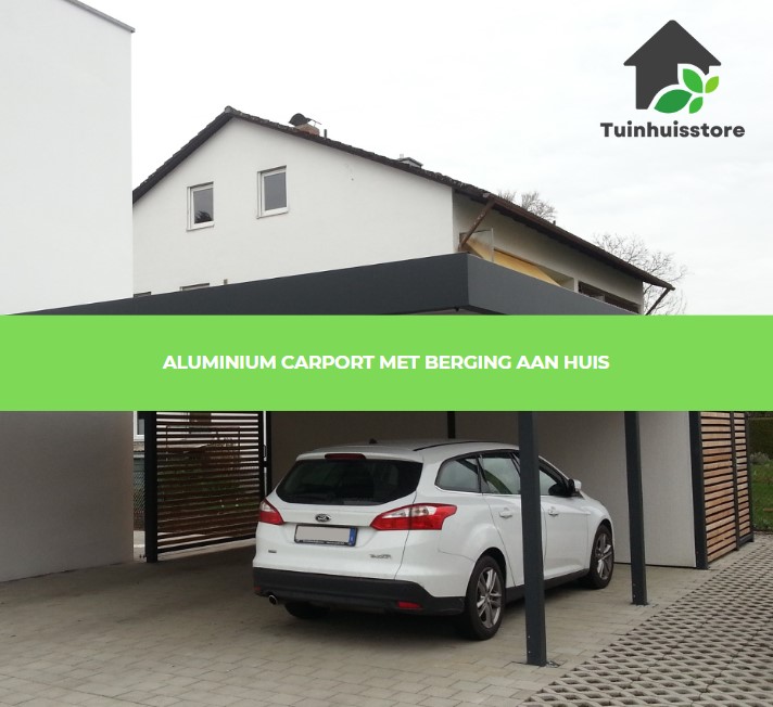 Aluminium carport met berging aan huis