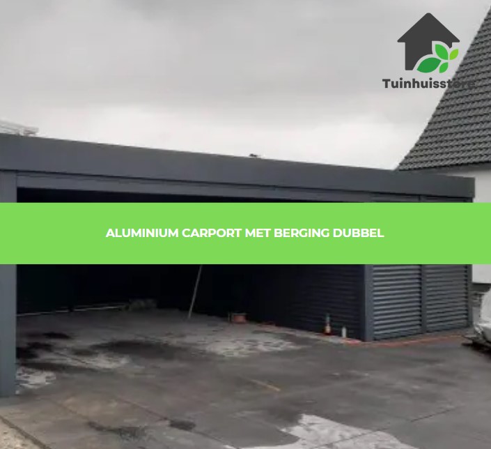 Aluminium carport met berging dubbel