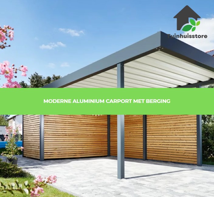 Moderne Aluminium carport met berging