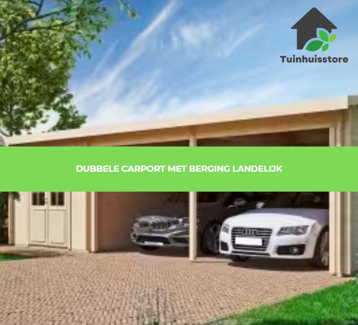  met Berging Landelijk	Een landelijke carport met een rustieke uitstraling, vaak gemaakt van hout en voorzien van een zadeldak of rietendak. Past goed bij traditionele en landelijke woningen.