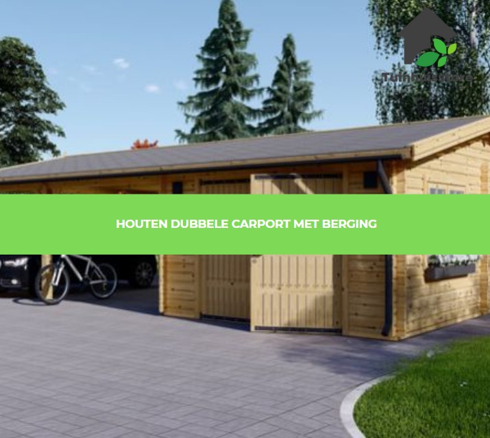 Een houten carport met een natuurlijke uitstraling. Veelgebruikte houtsoorten zijn douglashout en geïmpregneerd vurenhout. Vereist regelmatig onderhoud, maar biedt een warme, landelijke uitstraling. Prijsindicatie: €3.000 - €5.000.